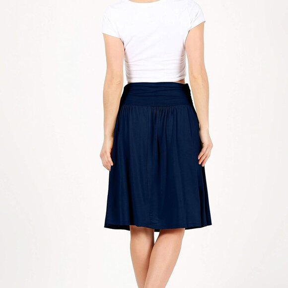 Skirts for Women Regular and Plus Size Skirt with Pockets Below The Knee Length - Picture 3 of 6